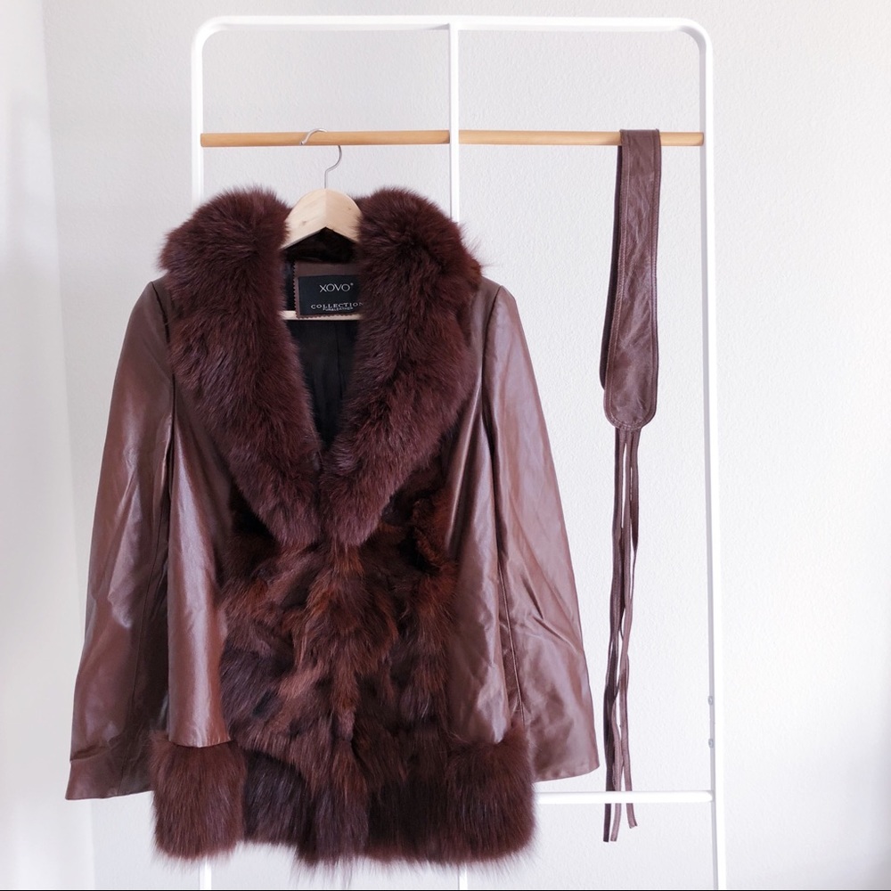 [SOLD] XOVO Fur & Leather Jacket